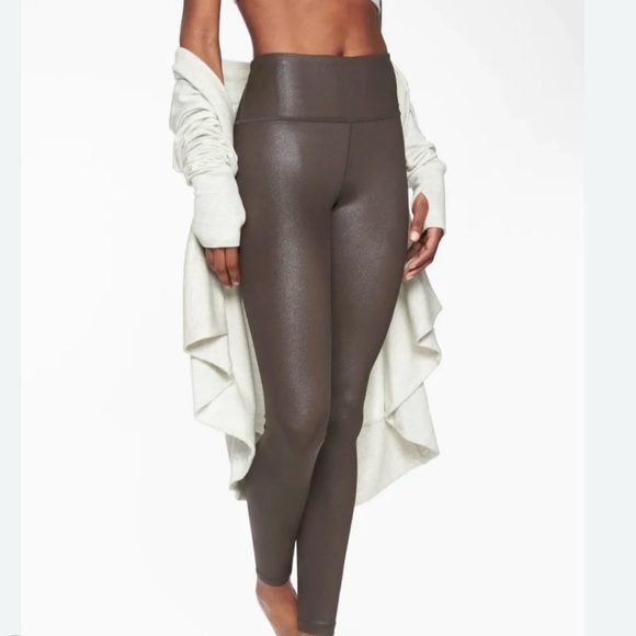 Athleta Pants - Athleta Elation Shimmer leggings XL Brown High Waisted